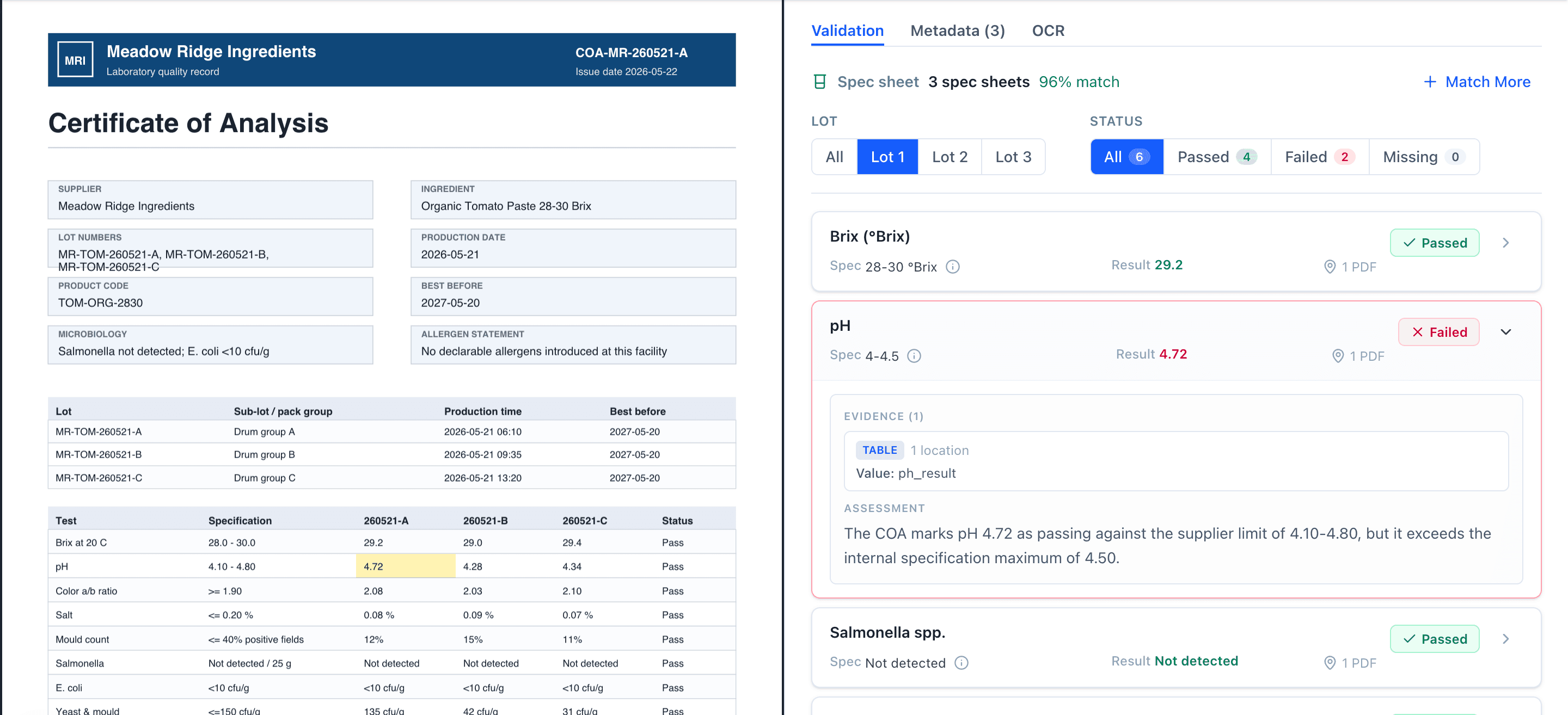 Evidash document processing and review dashboard